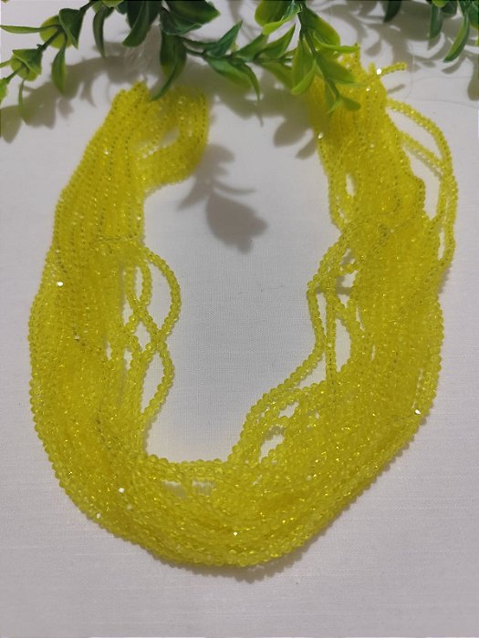 Cristal Amarelo Translúcido 2mm (1 fio - 120un)