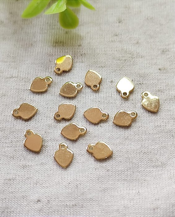 Pingente Coração Mini 7mm Ouro (5un)