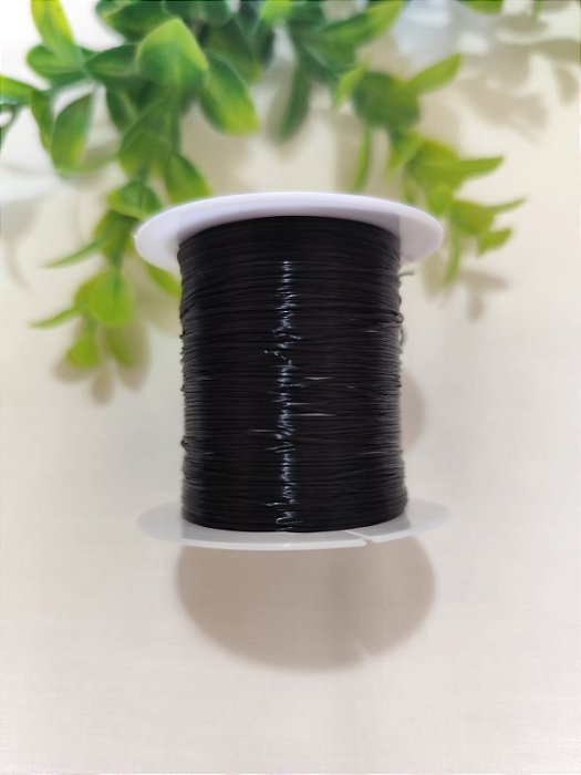 Rolo Fio de Stretch Lastex Elástico Preto (10mts)