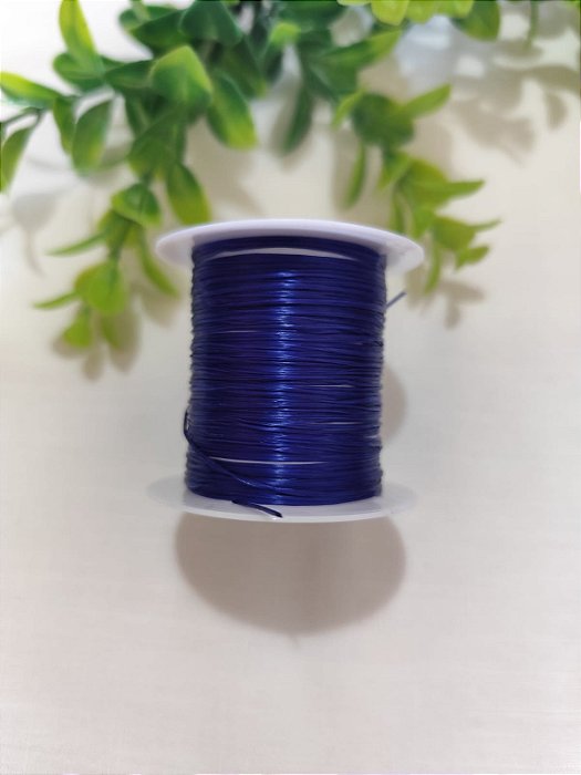 Rolo Fio de Stretch Lastex Elástico Azul Escuro (10mts)