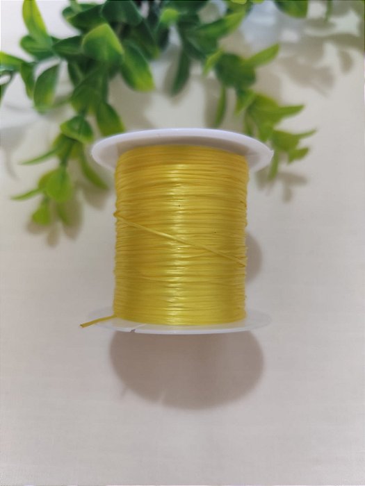 Rolo Fio de Stretch Lastex Elástico Amarelo (10mts)