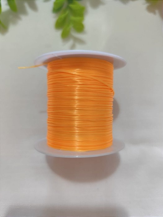 Rolo Fio de Stretch Lastex Elástico Laranja Neon (10mts)