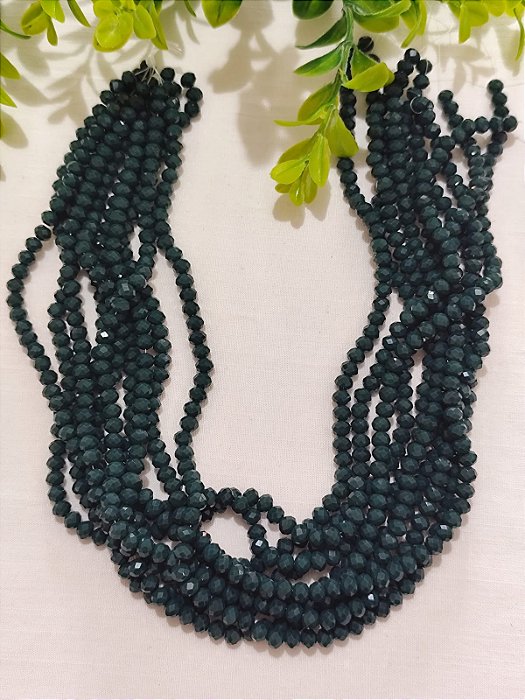 Cristal Verde Musgo 6mm (1 fio - Aproximadamente 86un)