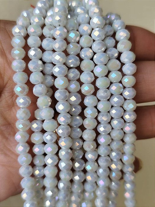 Cristal Branco Noiva 6mm (1 fio - Aproximadamente 86un)