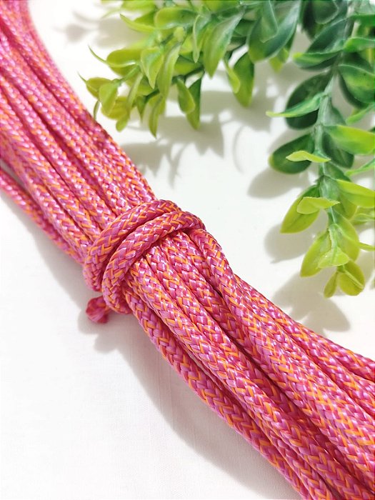 Corda Trançada 6mm Mescla Rosa (metro)