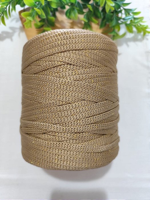 Fio Náutico 5mm Nude com Dourado 100% Poliéster (mt)