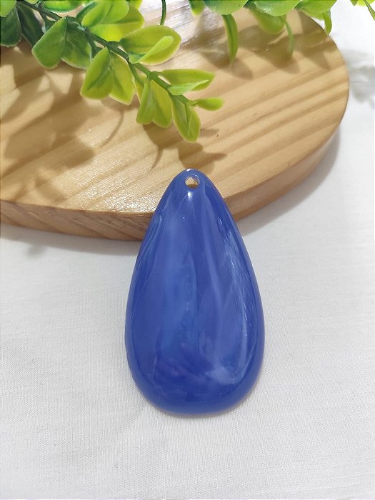 Pingente Resina Gota 67mm Azul Mesclado (un)