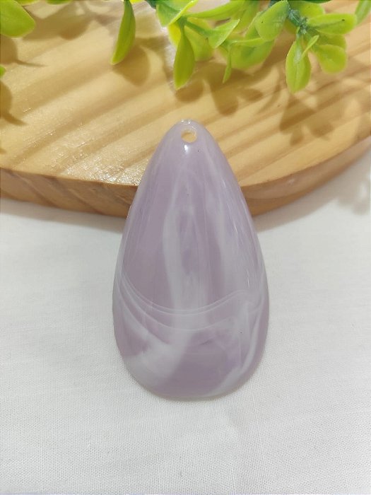 Pingente Resina Gota 67mm Lavanda Mesclado (un)