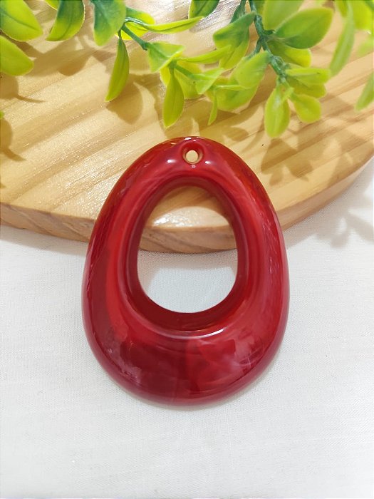 Pingente Resina Gota Vazada 70mm Marsala Mesclado (un)