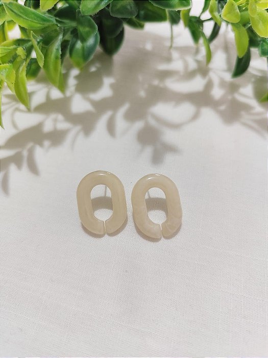 Brinco Resina Elo Nude Mesclado (par)
