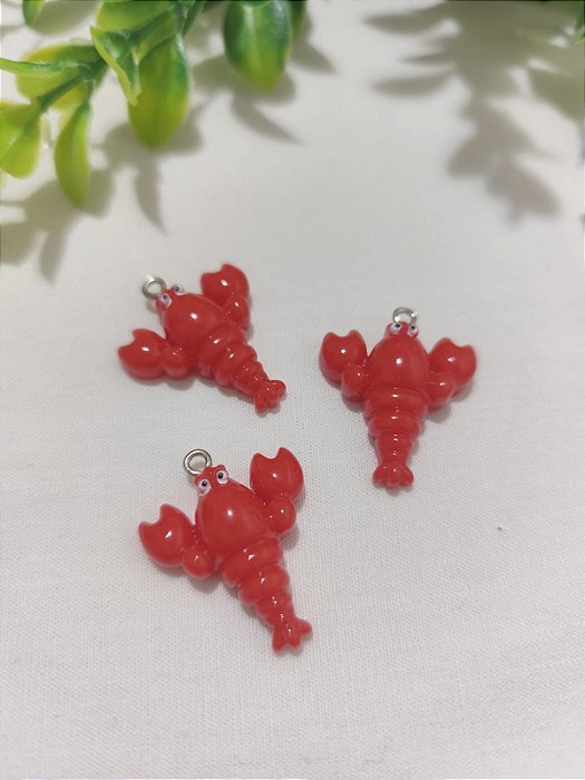 Pingente Lagosta Resina Vermelho 25mm (un)