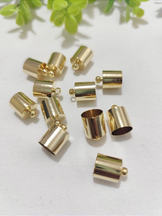 Terminal Copinho 10mm Ouro (10un)