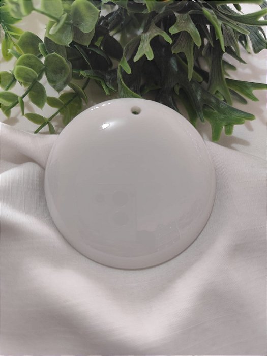 Pingente Resina Redondo 65mm Off White (un)