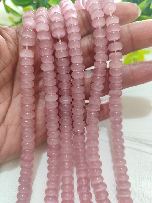 Fio Pedra Opala 7mm Rosa (1 fio - 82un)