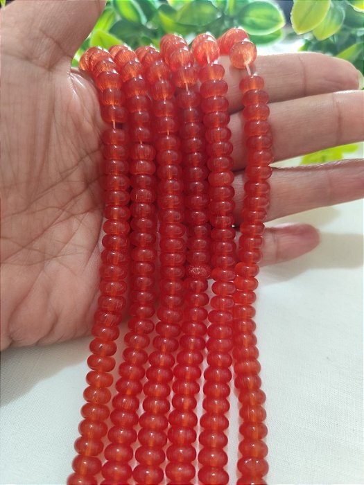 Fio Pedra Opala 7mm Coral (1 fio - 82un)