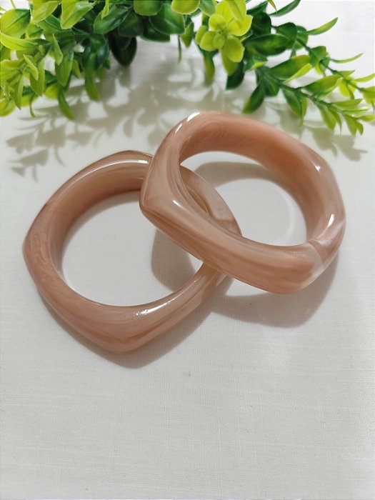 Bracelete Resina Fechado Rosa Mesclado 66mm (un)