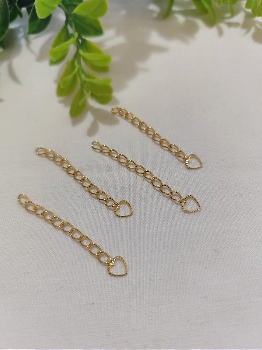 Kit Corrente Extensora 5cm Ouro, com acabamento (10un)