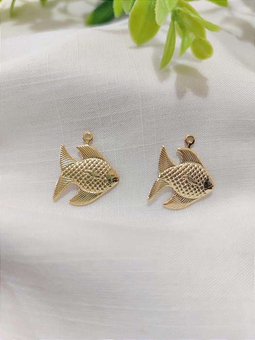 Pingente Peixe 18mm Ouro (un)