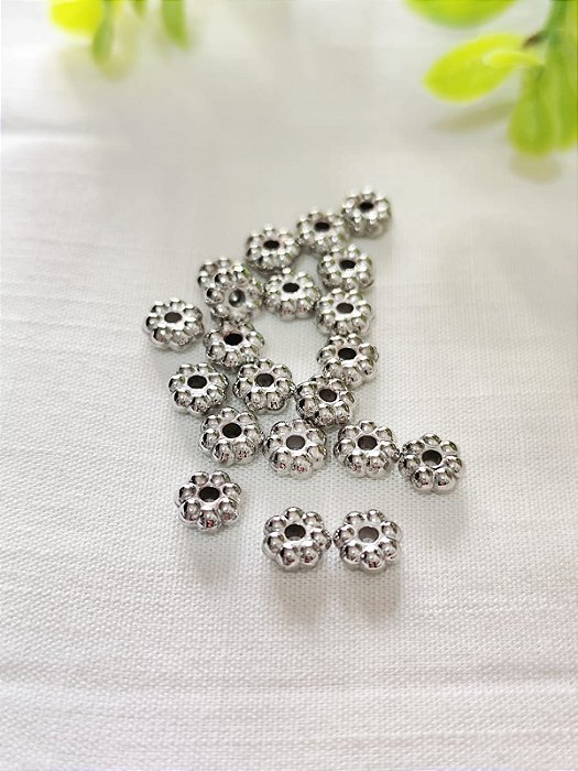 Entremeio ABS Flor Níquel (10un)