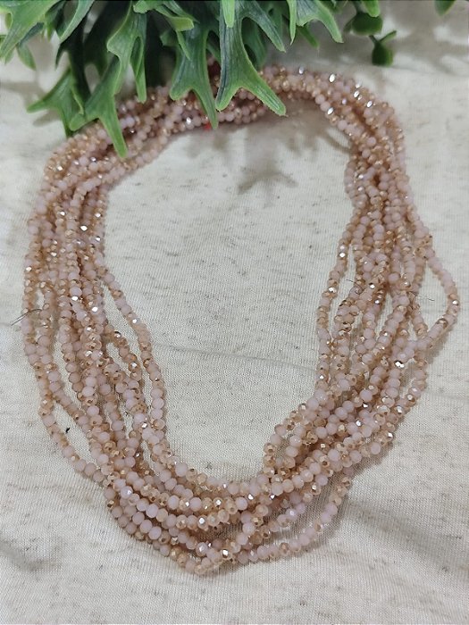 Cristal Rosa Claro Mesclado 2mm (1 fio - 160un)