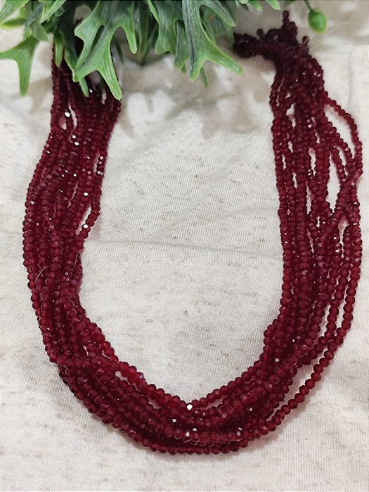 Cristal Vermelho Queimado Translúcido 2mm (1 fio - 160un)