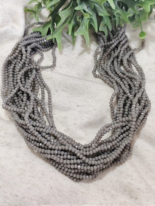 Cristal Cinza Leitoso 2mm (1 fio - 160un)