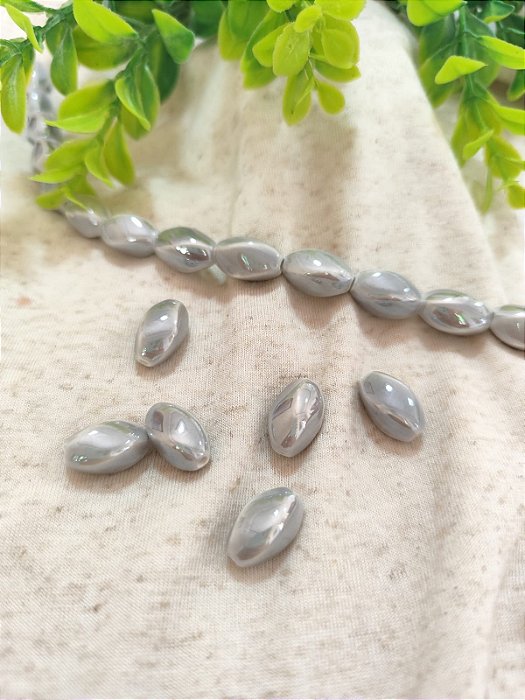 Conta de Porcelana 16mm Cinza (un)