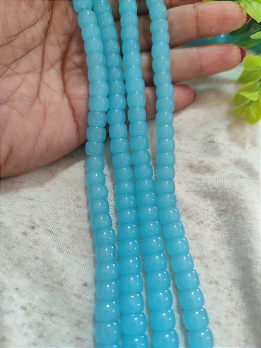 Disco de Murano 5mm Azul Claro (1 Fio - Aproximadamente 61un)