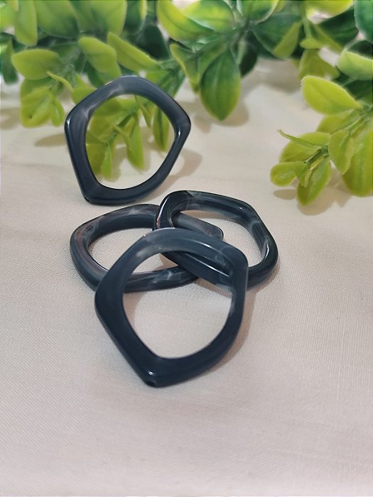 Entremeio Resina Azul Petróleo Mesclado 35mm, abertura 22mm (4un)