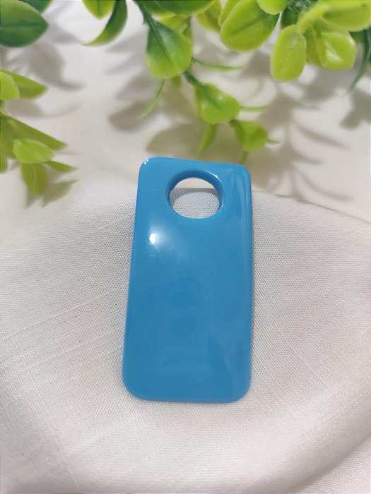 Pingente Resina Azul Claro 50mm, abertura 1mm (un)