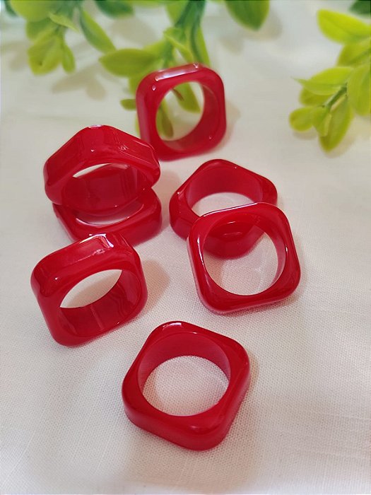 Passante Resina 20mm Vermelho, abertura 17mm (4un)