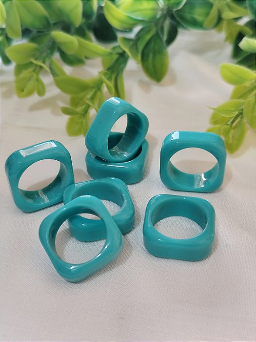 Passante Resina 20mm Turquesa, abertura 17mm (4un)