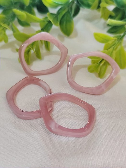 Entremeio Resina Rosa Mesclado 35mm, abertura 22mm (4un)