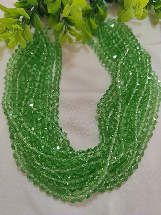 Cristal Verde Claro Translúcido 8mm (1 fio - 64un)