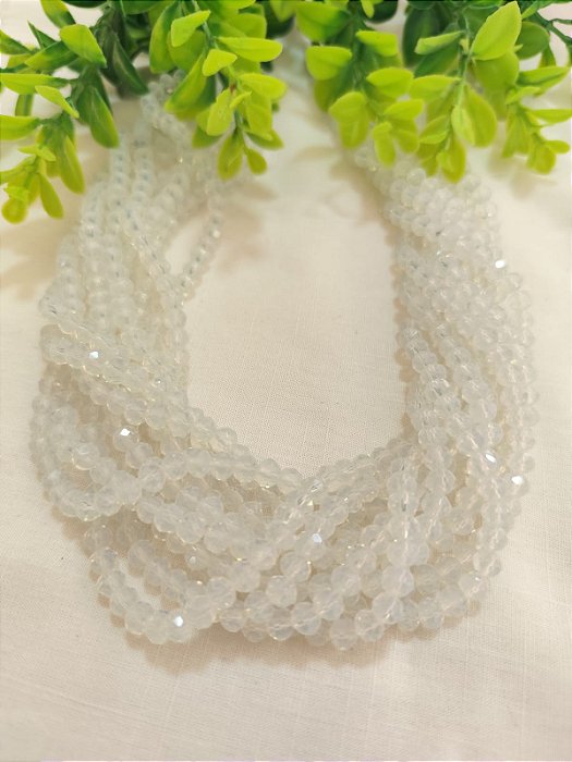 Cristal Branco Opala 6mm (1 fio - Aproximadamente 86un)