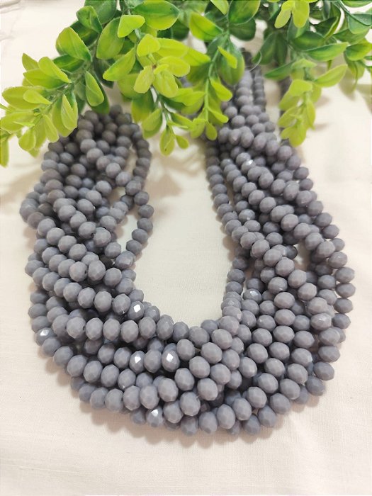 Cristal Cinza Leitoso 8mm (1 fio - 64un)