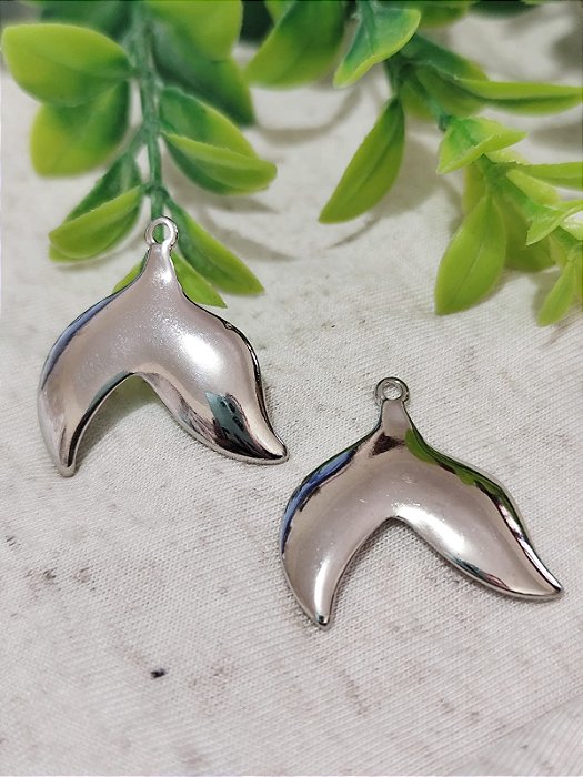 Pingente Cauda de Sereira 30mm Níquel (un)