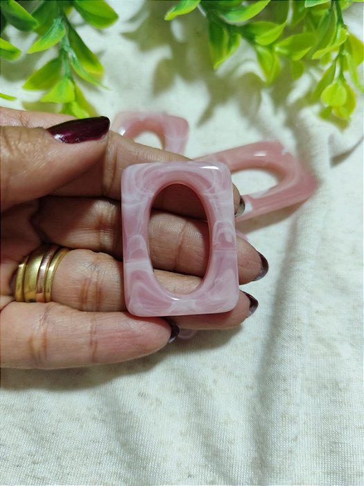 Entremeio Retangular 35mm Rosa Mesclado (4un)