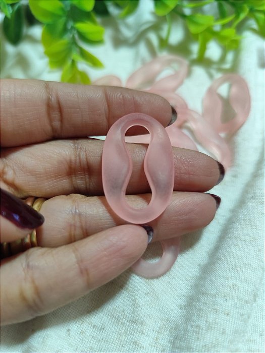 Entremeio Resina 34mm Rosa Fosco (4un)