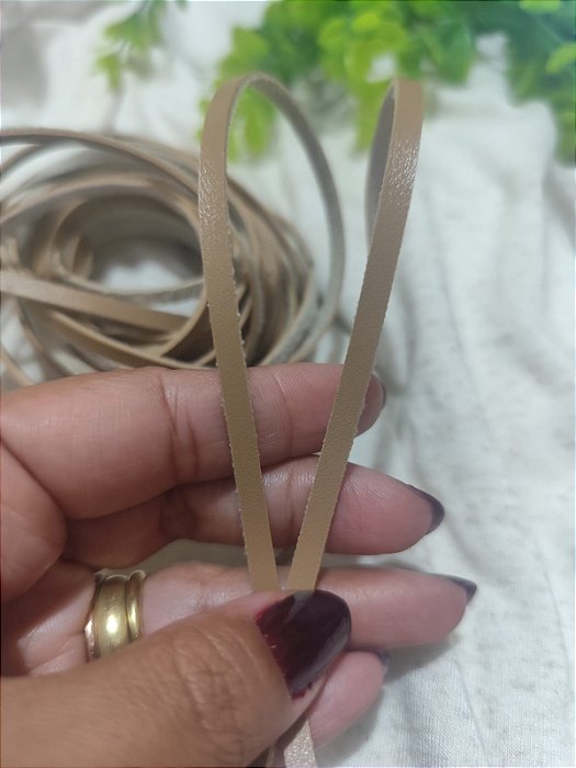 Tira de Couro Sintético Nude 5mm (1 metro)