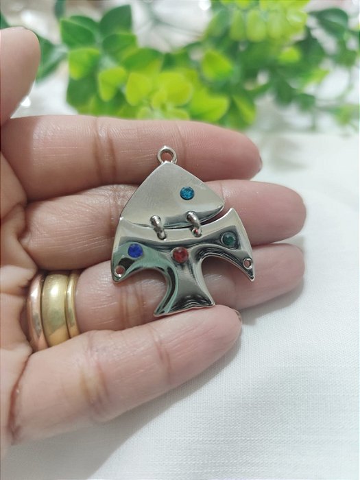 Pingente Peixe Articulado com Strass 35mm (un)