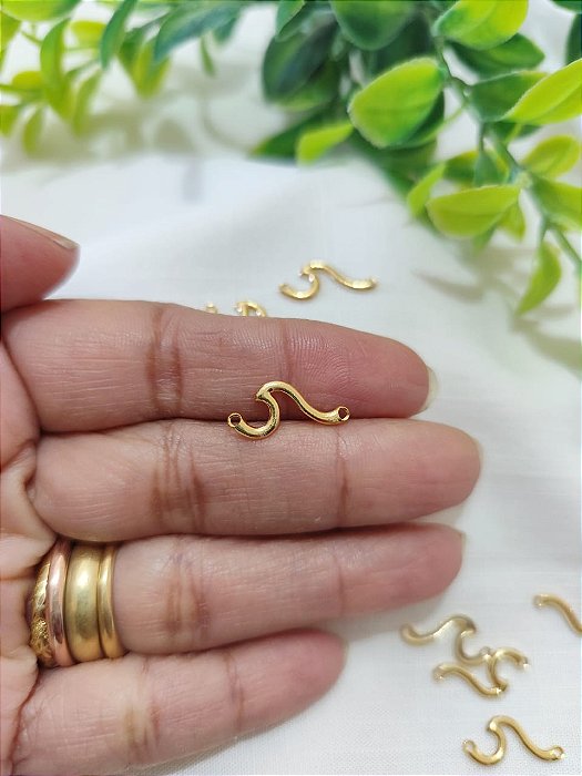 Entremeio Onda 17mm Ouro, duas saídas (5un)