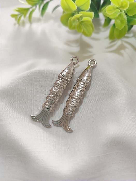 Pingente Sardinha 50mm Níquel (un)