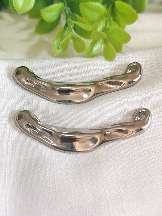 Entremeio Orgânico Martelado 55mm Níquel (un)