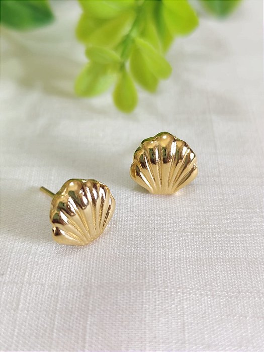 Brinco Concha 13mm Ouro (par)