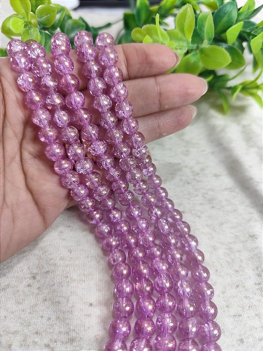 Conta de Murano 8mm Roxo (1 fio - Aproximadamente 54un)