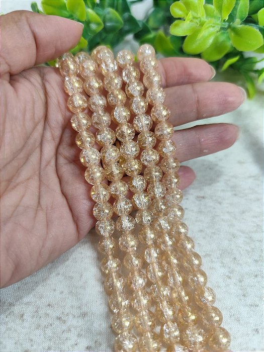 Conta de Murano 8mm Champagne (1 fio - Aproximadamente 54un)