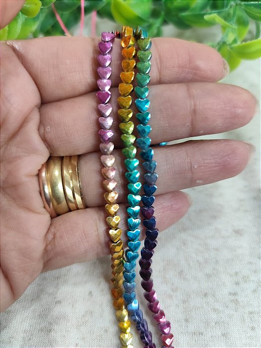 Coração Hematita Facetado Mini Furtacor 4mm (10un)