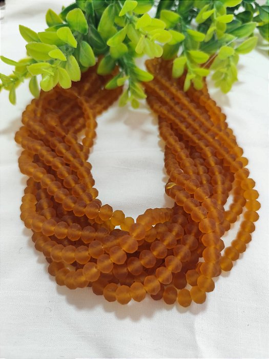 Cristal Âmbar Fosco 8mm (1 fio - 64un)