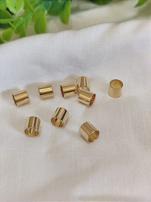 Passador Liso 7mm altura Ouro, abertura 7mm (un)